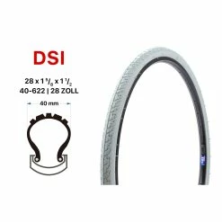 28 Zoll DSI Fahrrad Reifen 28x1 5/8x1 1/2 City Trekking 40-622 Weiß B-Ware