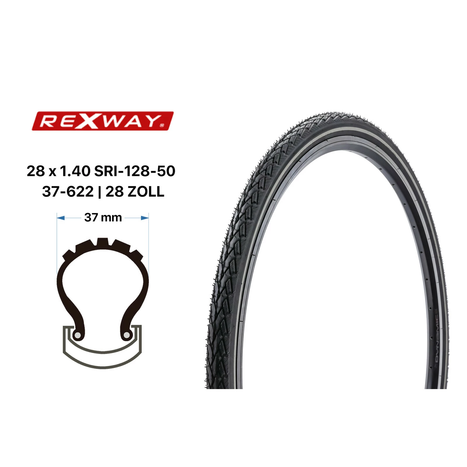 Rexway 28 Zoll Fahrrad Reifen 28x1.40 City Bike 37-622 Reflex Pannenschutz 5 Mm Dick 3 Rexway 28 Zoll Fahrrad Reifen 28x1.40 City Bike 37-622 Reflex Pannenschutz 5 Mm Dick