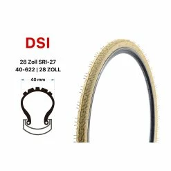 28 Zoll Fahrrad Reifen DSI 40-622 City Trekking Bike Stadtrad Creme Beige