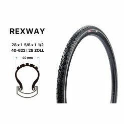 28 Zoll REXWAY Fahrrad Reifen 40-622 Citybike 28x1 5/8x1 1/2 Reflexstreifen