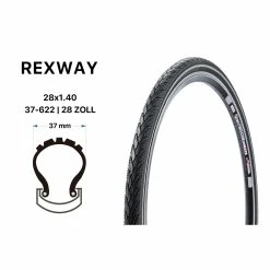 28 Zoll REXWAY Fahrrad Reifen Citybike Trekkingrad 37-622 Mantel Tire 28x1.40 REFLEX