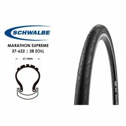 28 Zoll Schwalbe Marathon Supreme EVOLUTION 28x1.40 Fahrrad Falt Reifen V-Guard 37-622 Reflex E25