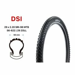 29 Zoll DSI Fahrrad Reifen 56-622 Mountain Bike MTB 29x2.20 SRI-96 Schwarz