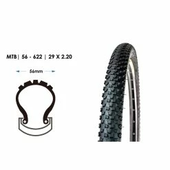 Nicht Angegeben 29 Zoll Fahrrad MTB Reifen 29x2.20 Tire Mantel Decke 56-622 Schwarz