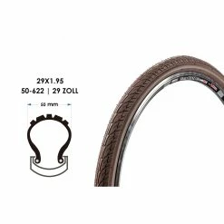 Nicht Angegeben 29 Zoll Fahrrad Reifen 29x1.95 City Trekking Tire 50-622 Braun Reflexstreifen