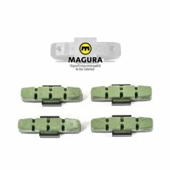 4 Stück Original MAGURA Brems Beläge Hydraulische Felgenbremsen HS11 33 Grün Brake Pads