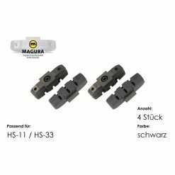 4 X Original MAGURA Bremsbeläge Bremsgummi Brems Klotz Schuh Schwarz HS11 HS33